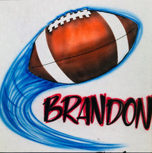Load image into Gallery viewer, Football Custom Personalized  Airbrush Name t shirt  Sports airbrush design Coach team Gift