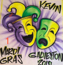 Load image into Gallery viewer, Mardi Gras Custom Personalized Airbrush Name T-Shirt