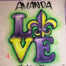 Load image into Gallery viewer, Mardi Gras Custom Personalized Airbrush Name T-Shirt