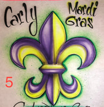 Load image into Gallery viewer, Mardi Gras Personalized Airbrush Name T-Shirt