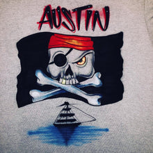Load image into Gallery viewer, Pirate Custom Personalized Airbrush Name T shirt / Pirate shirt / Pirate Ship Skull shirt