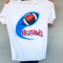 Load image into Gallery viewer, Football Custom Personalized  Airbrush Name t shirt  Sports airbrush design Coach team Gift