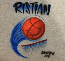 Load image into Gallery viewer, ⚽🏀🏈⚾Custom Ball Airbrush Name Sports Shirt ⚽🏀🏈⚾ - Coach team Gift Basketball Soccer Baseball Volleyball Football