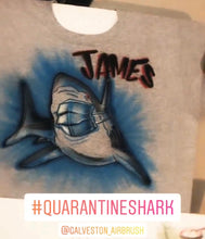 Load image into Gallery viewer, Airbrush Shark t shirt, Shark , Shark airbrush , kids, birthday