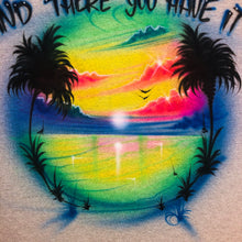 Load image into Gallery viewer, Custom Couple Personalized Airbrush Name  T shirt Sunset Beach Vacation