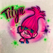 Load image into Gallery viewer, Trolls Girl Poppy Boy Branch Birthday Custom  Personalized Airbrush Name  T shirt