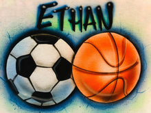 Load image into Gallery viewer, ⚽🏀🏈⚾Custom Ball Airbrush Name Sports Shirt ⚽🏀🏈⚾ - Coach team Gift Basketball Soccer Baseball Volleyball Football