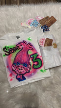 Load image into Gallery viewer, Trolls Girl Poppy Boy Branch Birthday Custom  Personalized Airbrush Name  T shirt