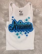 Load image into Gallery viewer, Custom Airbrush Kids White Ribbed Tank Top