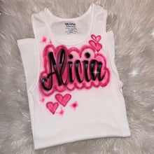 Load image into Gallery viewer, Custom Airbrush Kids White Ribbed Tank Top