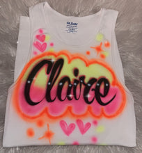 Load image into Gallery viewer, Custom Airbrush Kids White Ribbed Tank Top