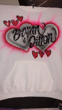 Load image into Gallery viewer, Couple Forever Custom Personalized Airbrush Name shirt Heart flames Beach Vacation