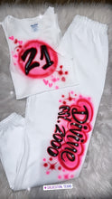 Load image into Gallery viewer, 90s Clothing Custom Personalized Airbrush Name 2 Piece Set