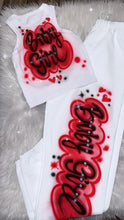 Load image into Gallery viewer, 90s Clothing Custom Personalized Airbrush Name 2 Piece Set