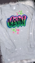 Load image into Gallery viewer, Custom  Personalized Airbrush Name Long Sleeve Comfort Long Sleeve Tee Christmas Gift for her