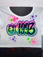 Load image into Gallery viewer, Custom Airbrush V-day  Crop Tee/ Personalized Name crop Tee/ Gift Idea