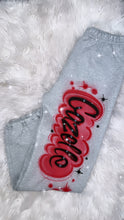 Load image into Gallery viewer, Custom Airbrush Kids Sweatpants | Personalized Name Outfit | Youth Custom Airbrush Clothing | Birthday Gift for Kids
