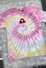 Load image into Gallery viewer, Blue Tie Dye Custom Personalized Airbrush Name T-shirt