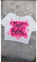 Load image into Gallery viewer, Custom Airbrush V-day  Crop Tee/ Personalized Name crop Tee/ Gift Idea