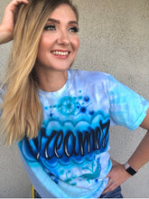 Load image into Gallery viewer, Pink Tie Dye Custom  Personalized Airbrush Name T-shirt