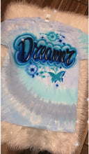 Load image into Gallery viewer, Pink Tie Dye Custom  Personalized Airbrush Name T-shirt