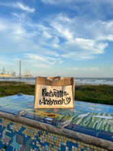 Load image into Gallery viewer, Custom Airbrush Heavy Duty Reusable Large Jute Burlap Tote Bags with Front Canvas Pocket