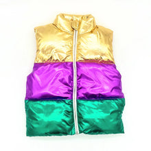 Load image into Gallery viewer, 🎭 Children Mardi Gras Metallic Colorblock Vest 🎭
