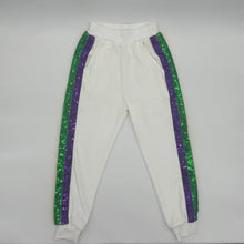 Load image into Gallery viewer, Customizable Children Sequin Side Jogger Set | Kids' Personalizable Sequin Mardi Gras Sweatshirt and Sweatpants Outfit
