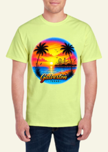 Load image into Gallery viewer, Galveston Orange Sunset Airbrush-Style Tee
