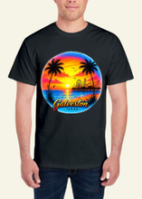 Load image into Gallery viewer, Galveston Orange Sunset Airbrush-Style Tee
