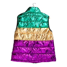 Load image into Gallery viewer, Mardi Gras Color Block Puffer Vest
