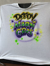 Load image into Gallery viewer, Mardi Gras Custom Personalized Airbrush Name T-Shirt
