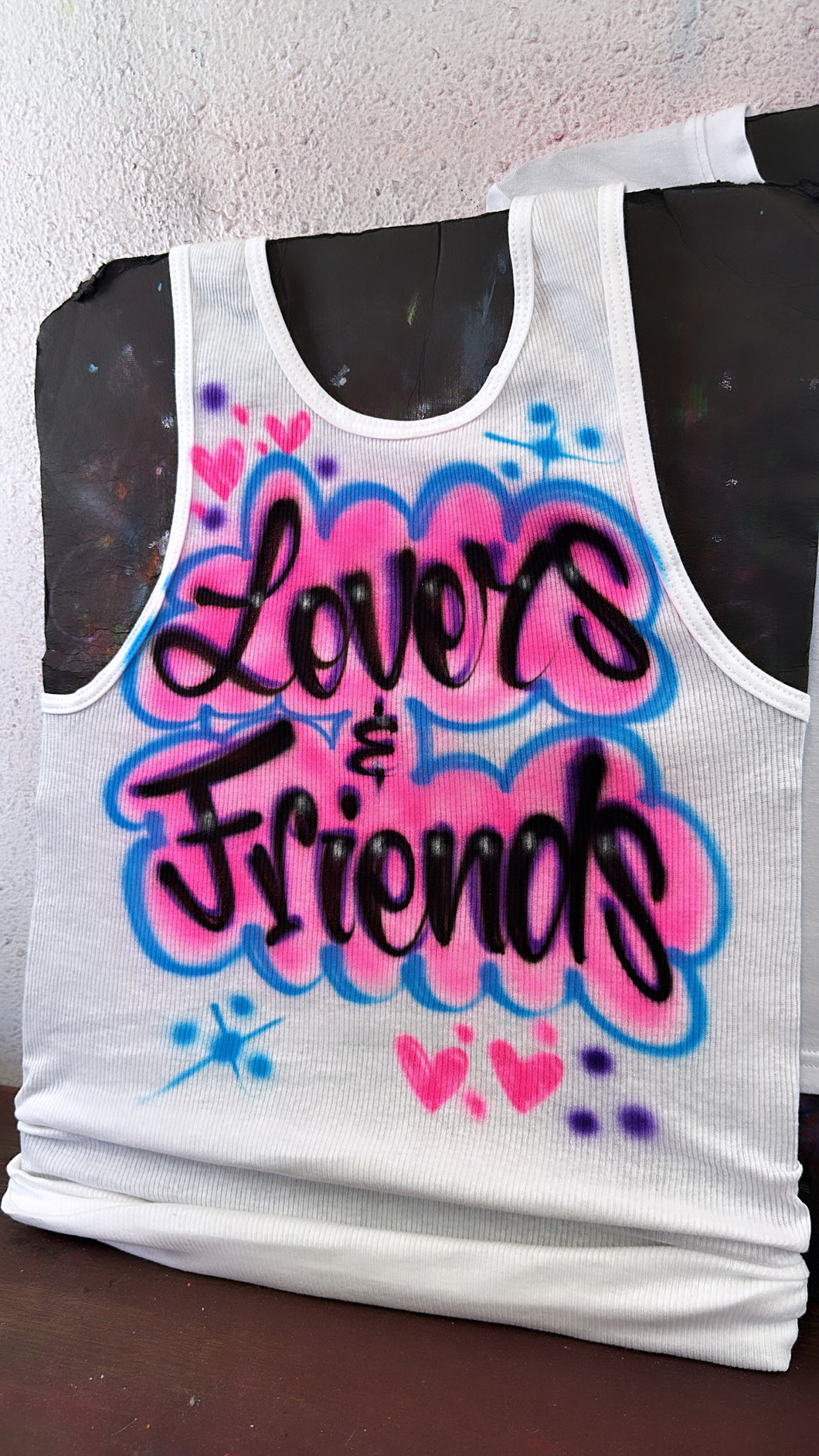 Custom Airbrush Ribbed Tank Top Lovers and Friends festival outfit idea