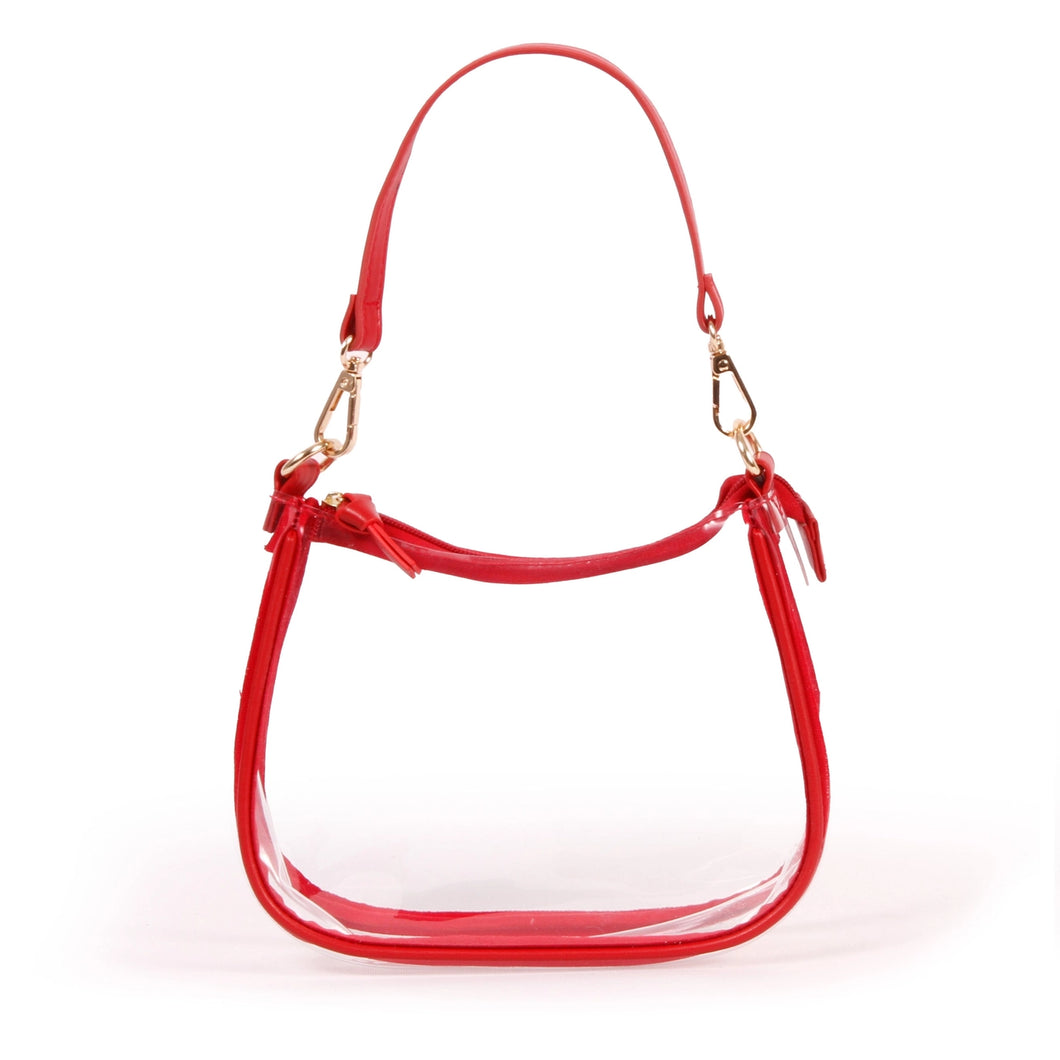 The Clara Clear Purse in Red