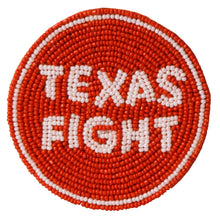 Load image into Gallery viewer, Texas Hook &#39;em Beaded Button in Burnt Orange and White
