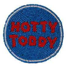 Load image into Gallery viewer, Ole&#39; Miss Rebels &quot;Hotty Toddy&quot; Beaded Button in Blue and Red – Game Day Stadium Pin
