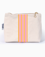 Load image into Gallery viewer, Customizable Pickleball Canvas Pouch - Pink and Orange or Navy and Green - Personalized Airbrush Bag
