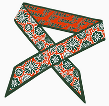 Load image into Gallery viewer, "Go Canes" - Miami Hurricanes Spirit Satin Skinny Scarf - Reversible Game Day Accessory
