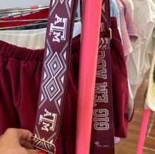 Load image into Gallery viewer, Texas A&amp;M "Gig'em Aggies" 2" Wide Printed Purse Strap / Game Day Football Team Crossbody Stadium Bag Strap
