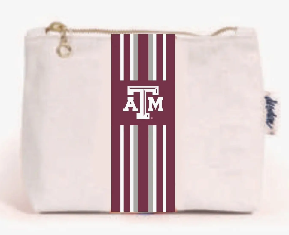 Customizable College Spirit Canvas Pouch - Texas A&M Aggies