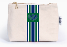 Load image into Gallery viewer, Customizable Pickleball Canvas Pouch - Pink and Orange or Navy and Green - Personalized Airbrush Bag
