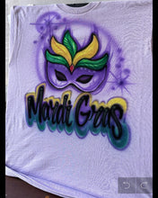 Load image into Gallery viewer, Mardi Gras Custom Personalized Airbrush Name T-shirt
