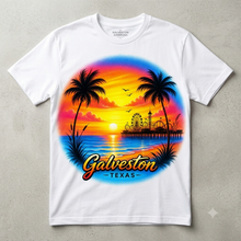 Load image into Gallery viewer, Galveston Sunset Airbrush-Style Tee
