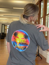 Load image into Gallery viewer, Galveston Orange Sunset Airbrush-Style Tee
