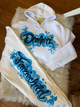 Load image into Gallery viewer, Custom Airbrush Game Day 2 Piece Sweatsuit (Cropped Hoodie + Sweatpants)
