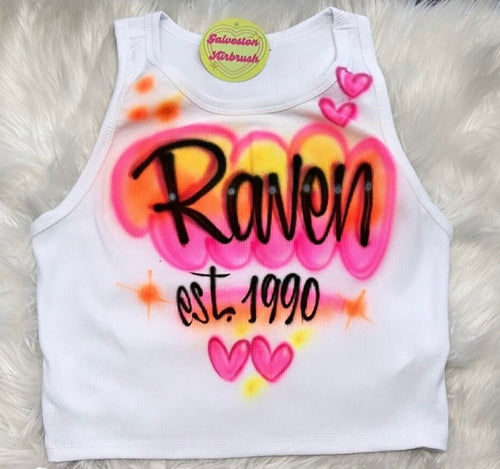Custom Airbrush Crop Top | Low cut Crop Top | Women's Crop top