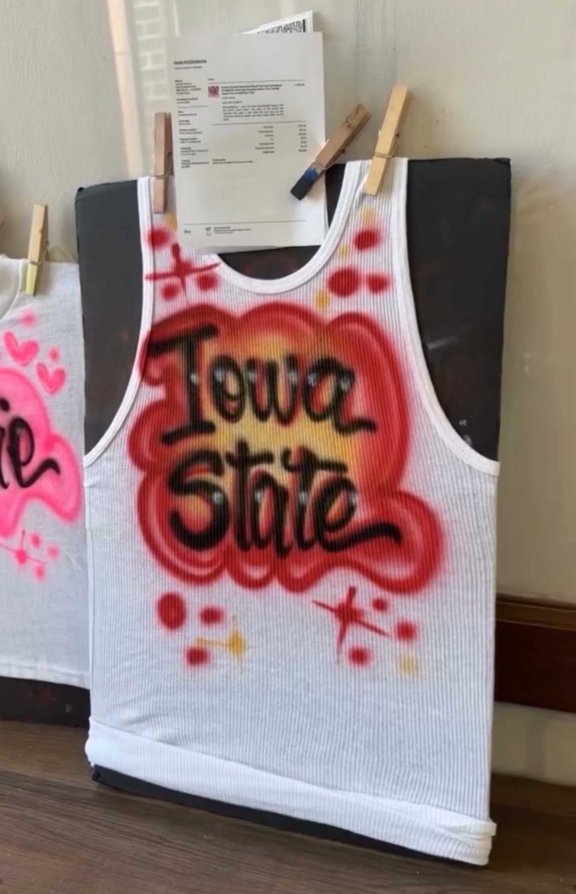 Custom Airbrush Ribbed Tank Top Game Day Top Idea Personalized