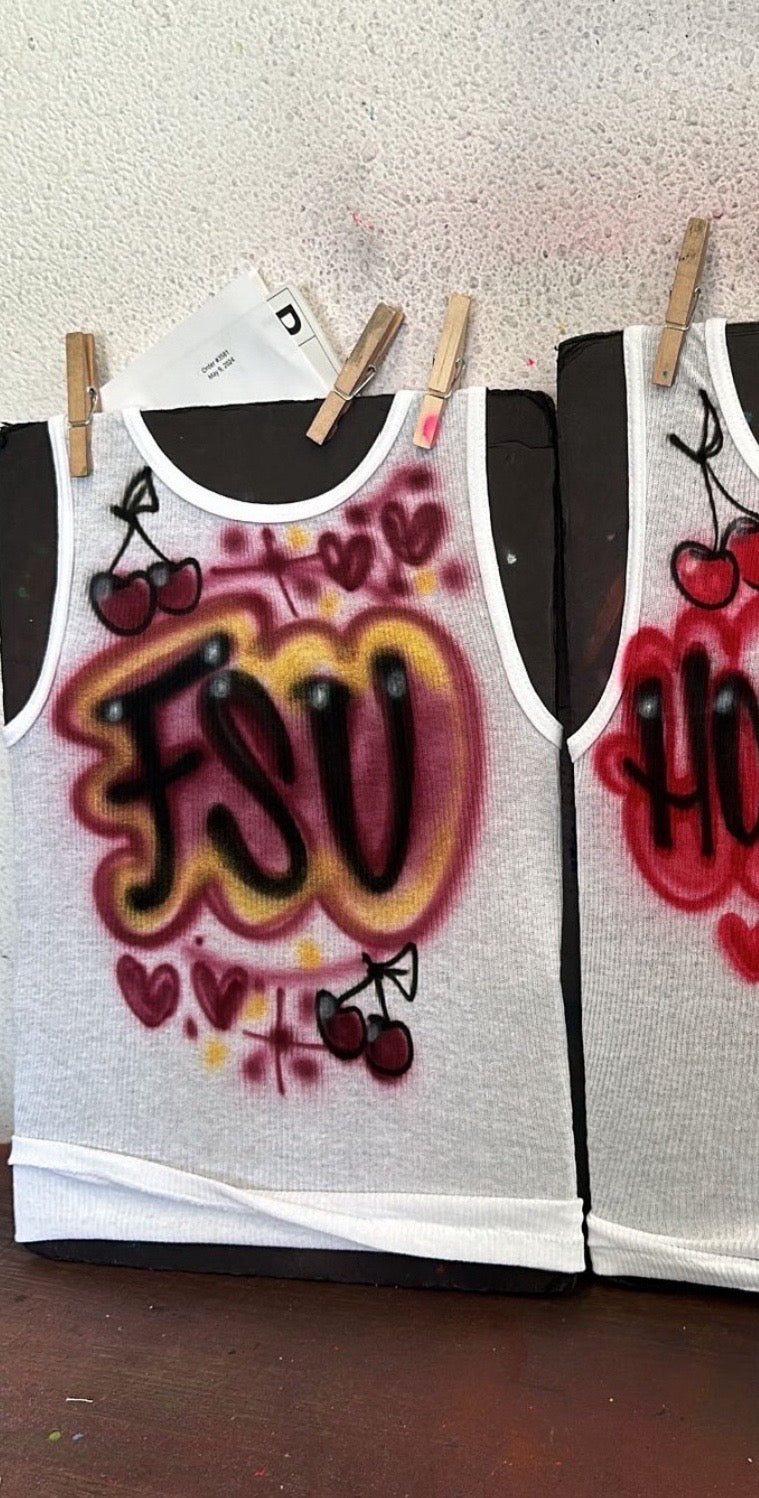 Custom Airbrush Ribbed Tank Top Game Day Top Idea Personalized