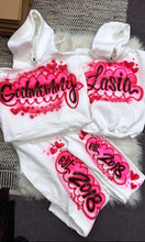 Load image into Gallery viewer, Custom Airbrush V-day Name 2 Piece Sweatsuit
