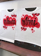 Load image into Gallery viewer, Custom Personalized Valentine’s Day Airbrush Name T-shirt
